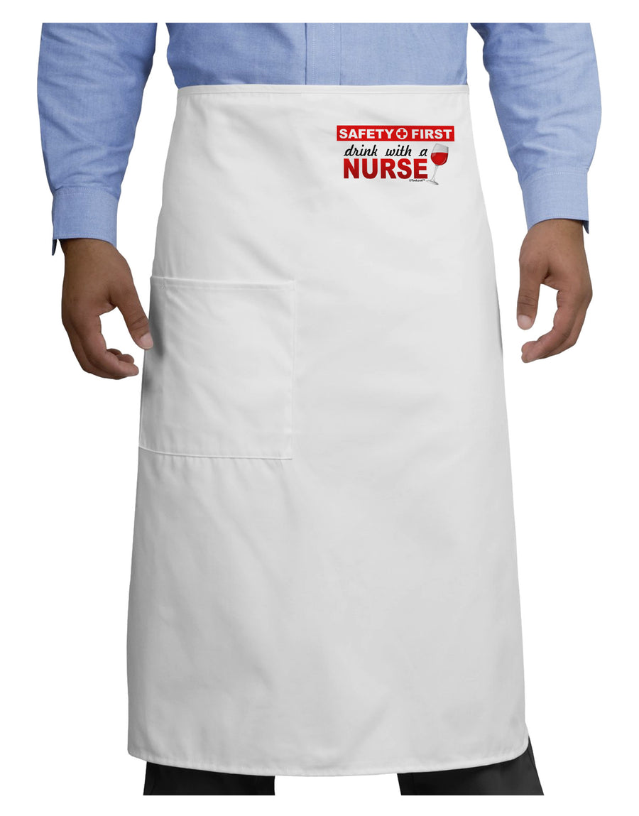 Drink With A Nurse Adult Bistro Apron-Bistro Apron-TooLoud-White-One-Size-Adult-Davson Sales