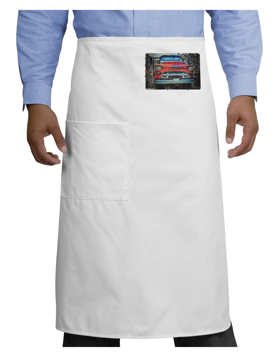 TooLoud Vintage Truck Watercolor Adult Bistro Apron-Bistro Apron-TooLoud-White-One-Size-Adult-Davson Sales