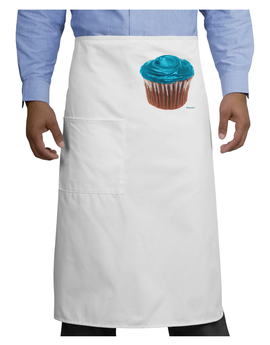 Giant Bright Turquoise Cupcake Adult Bistro Apron by TooLoud-Bistro Apron-TooLoud-White-One-Size-Adult-Davson Sales