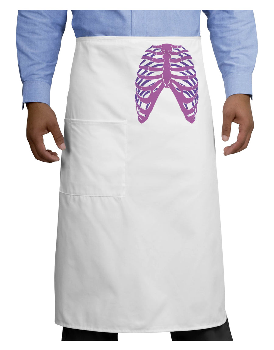 Human Purple Skeleton Bones Ribcage Adult Bistro Apron-Bistro Apron-TooLoud-White-One-Size-Adult-Davson Sales