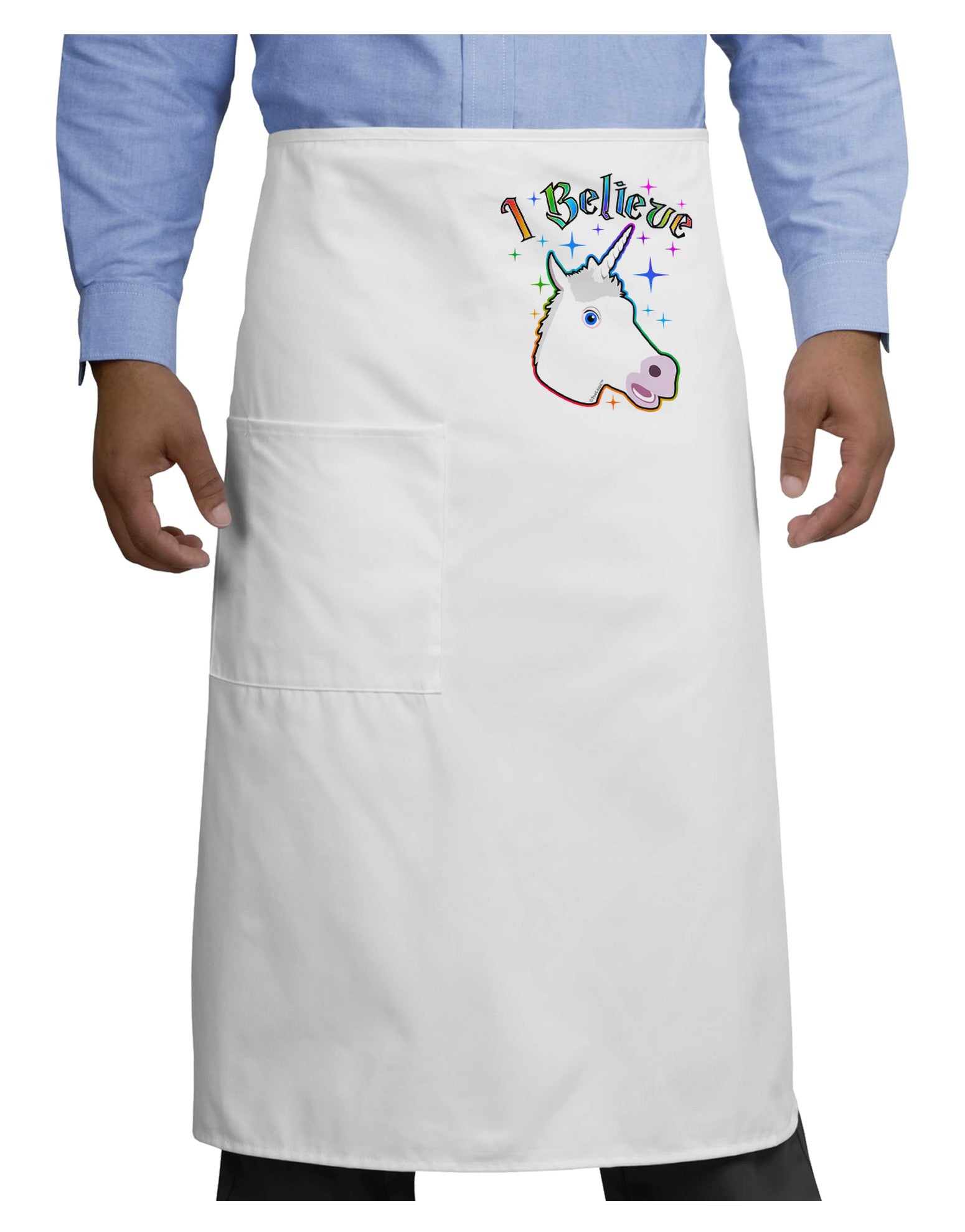 I Believe in Unicorns Adult Bistro Apron-Bistro Apron-TooLoud-White-One-Size-Adult-Davson Sales