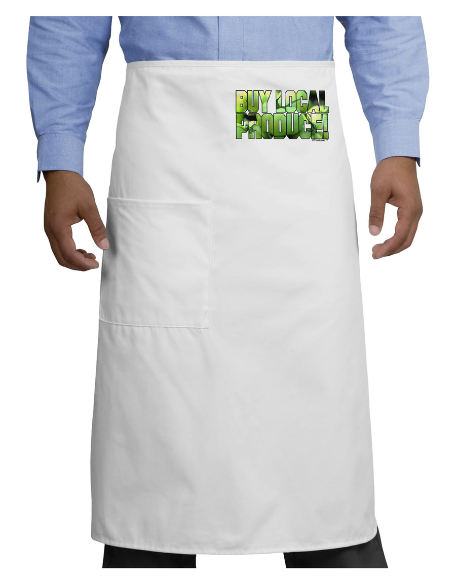 Buy Local - Green Tomatoes Text Adult Bistro Apron-Bistro Apron-TooLoud-White-One-Size-Adult-Davson Sales