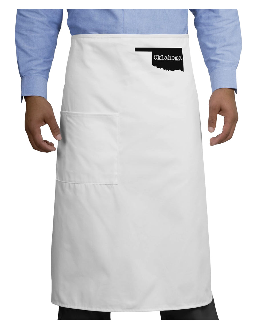 Oklahoma - United States Shape Adult Bistro Apron by TooLoud-Bistro Apron-TooLoud-White-One-Size-Adult-Davson Sales