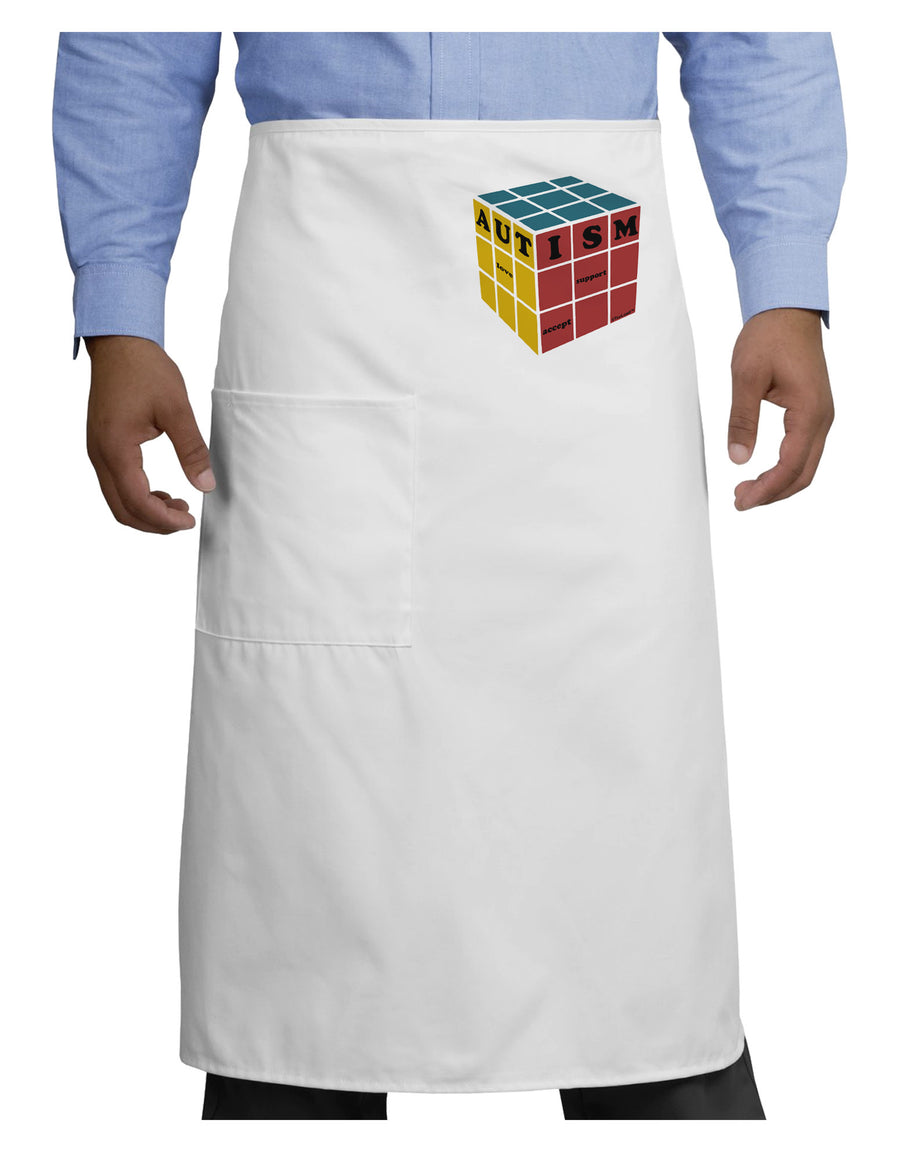 Autism Awareness - Cube Color Adult Bistro Apron-Bistro Apron-TooLoud-White-One-Size-Adult-Davson Sales
