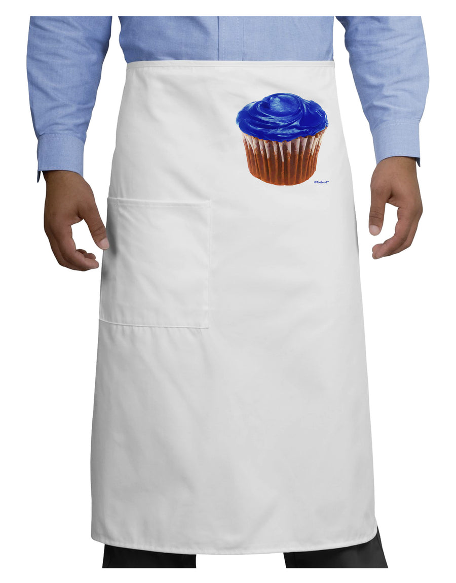 Giant Bright Blue Cupcake Adult Bistro Apron by TooLoud-Bistro Apron-TooLoud-White-One-Size-Adult-Davson Sales