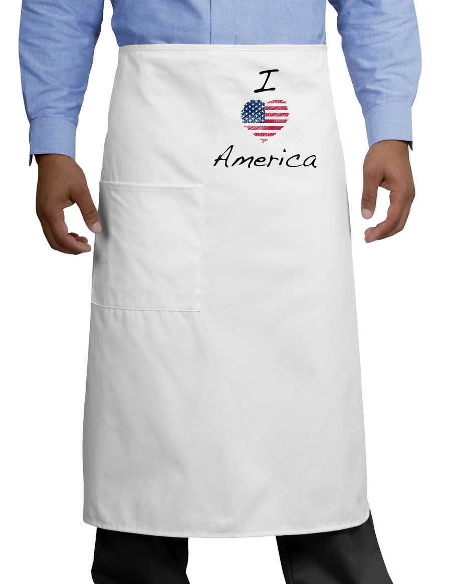 I Heart America Scribble Adult Bistro Apron-Bistro Apron-TooLoud-White-One-Size-Adult-Davson Sales