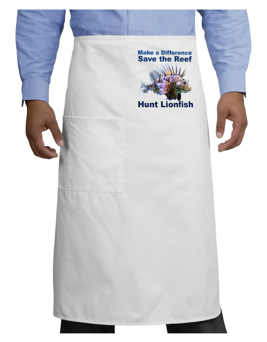 Save the Reef - Hunt Lionfish Adult Bistro Apron-Bistro Apron-TooLoud-White-One-Size-Adult-Davson Sales