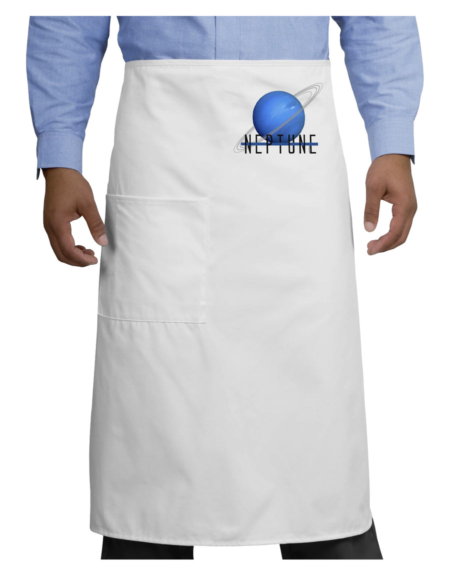 Planet Neptune Text Adult Bistro Apron-Bistro Apron-TooLoud-White-One-Size-Adult-Davson Sales