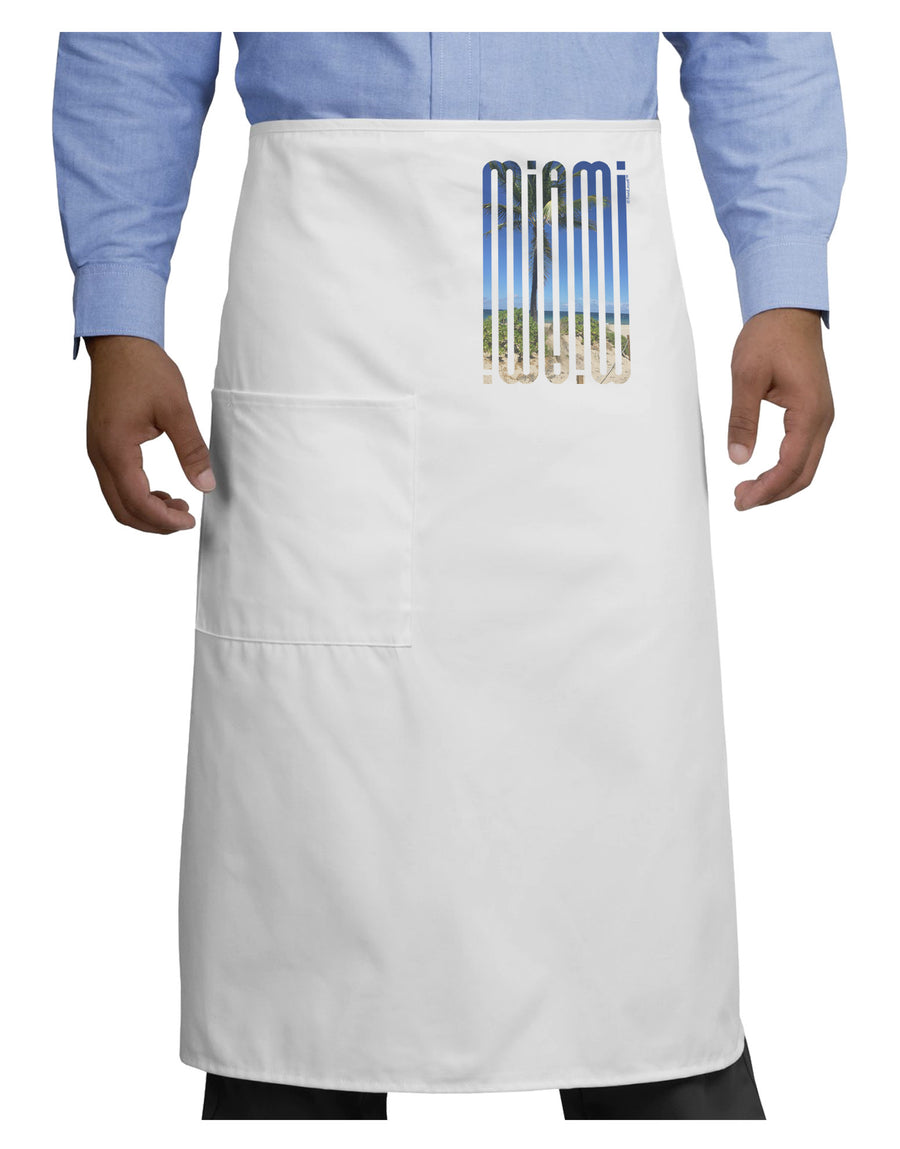 Miami Beach View Mirage Adult Bistro Apron-Bistro Apron-TooLoud-White-One-Size-Adult-Davson Sales