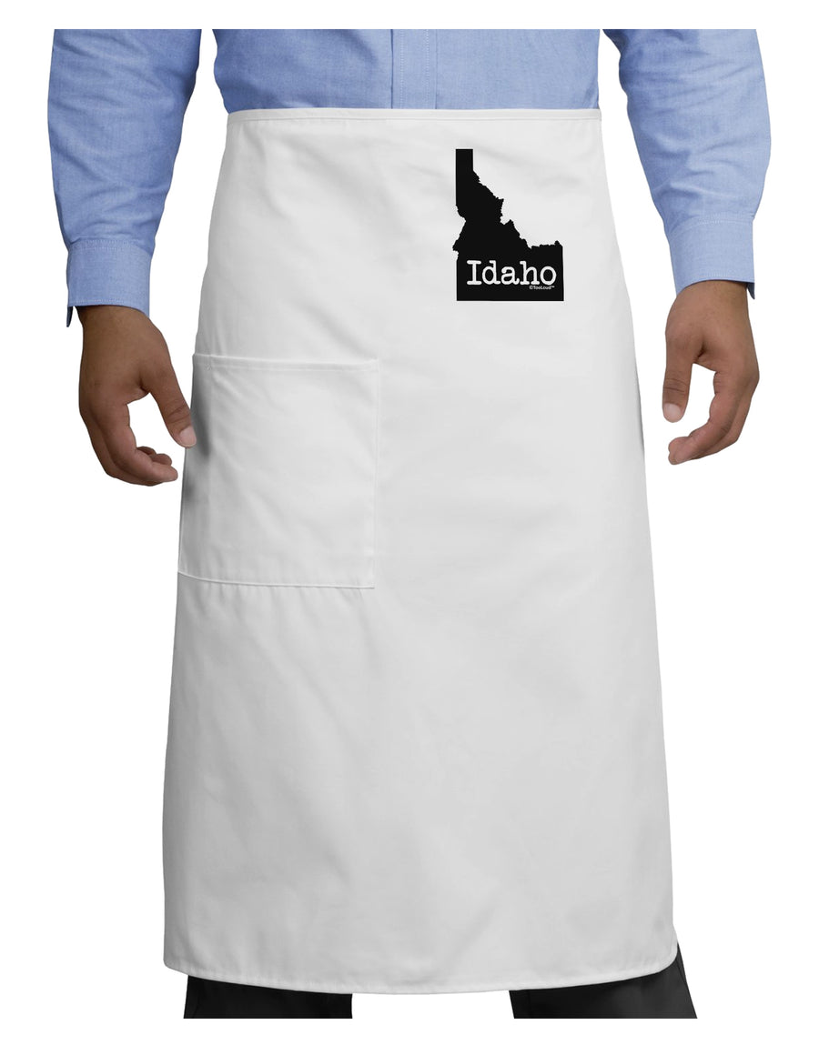 Idaho - United States Shape Adult Bistro Apron by TooLoud-Bistro Apron-TooLoud-White-One-Size-Adult-Davson Sales