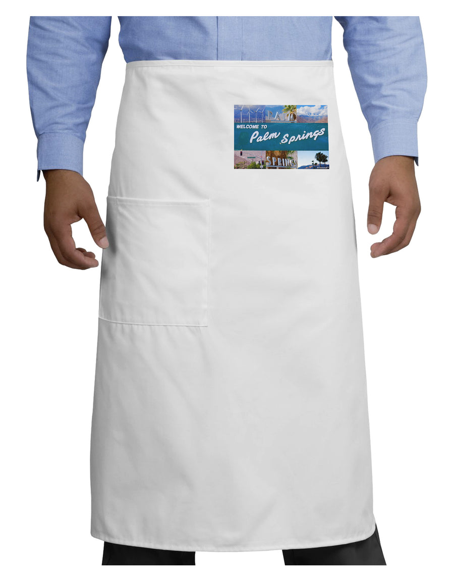 Welcome to Palm Springs Collage Adult Bistro Apron-Bistro Apron-TooLoud-White-One-Size-Adult-Davson Sales