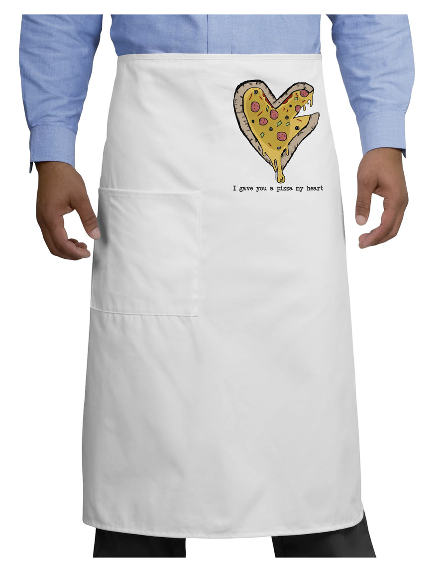 TooLoud I gave you a Pizza my Heart Adult Bistro Apron-Bistro Apron-TooLoud-White-One-Size-Adult-Davson Sales