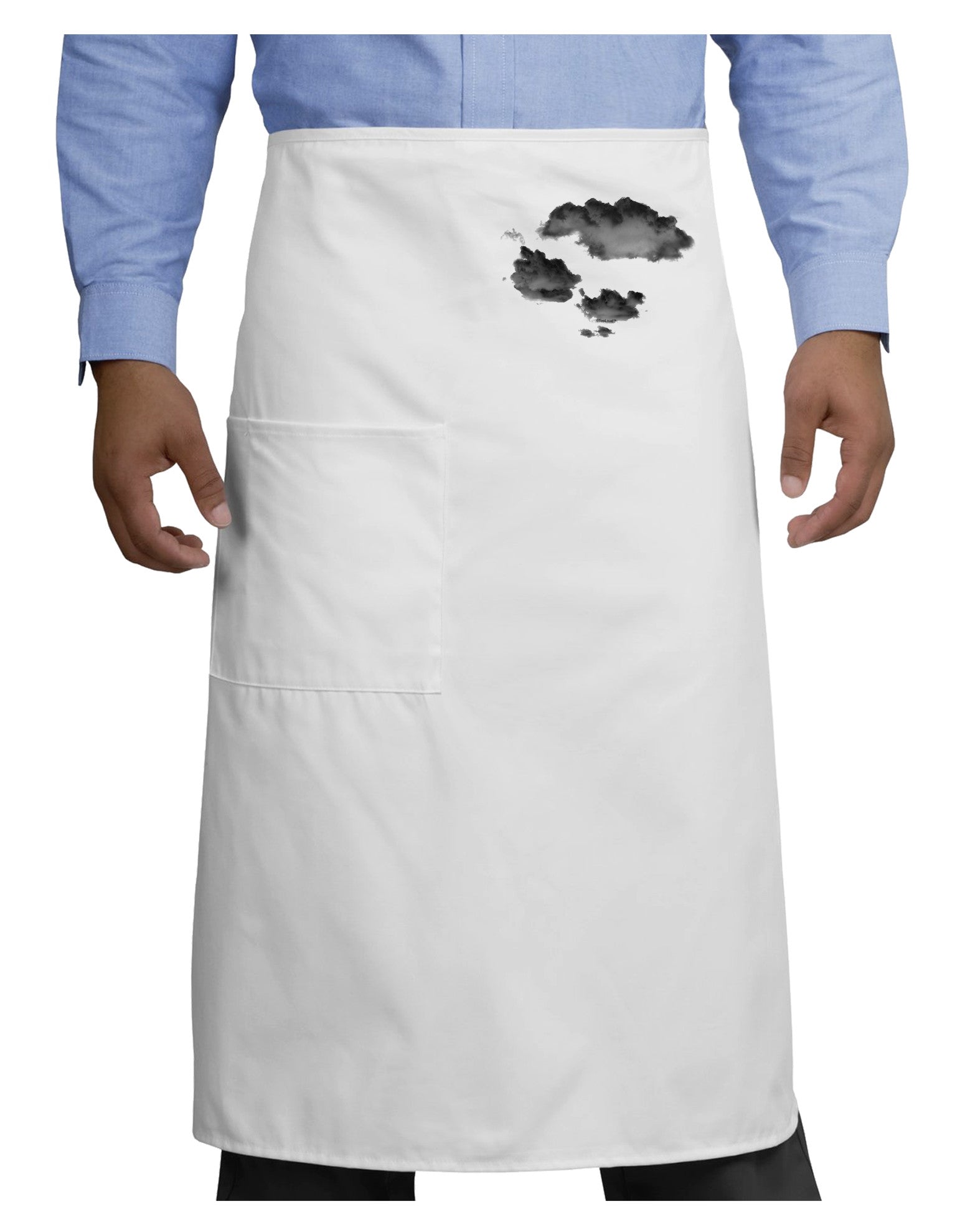 Inverted Puffy Clouds Adult Bistro Apron-Bistro Apron-TooLoud-White-One-Size-Adult-Davson Sales