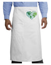 TooLoud World Globe Heart Adult Bistro Apron-Bistro Apron-TooLoud-White-One-Size-Adult-Davson Sales