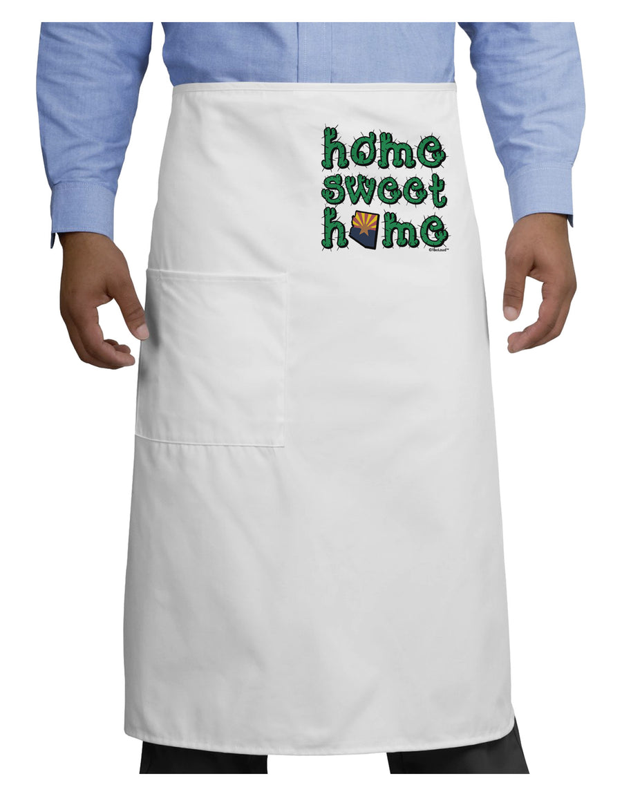 Home Sweet Home - Arizona - Cactus and State Flag Adult Bistro Apron by TooLoud-Bistro Apron-TooLoud-White-One-Size-Adult-Davson Sales