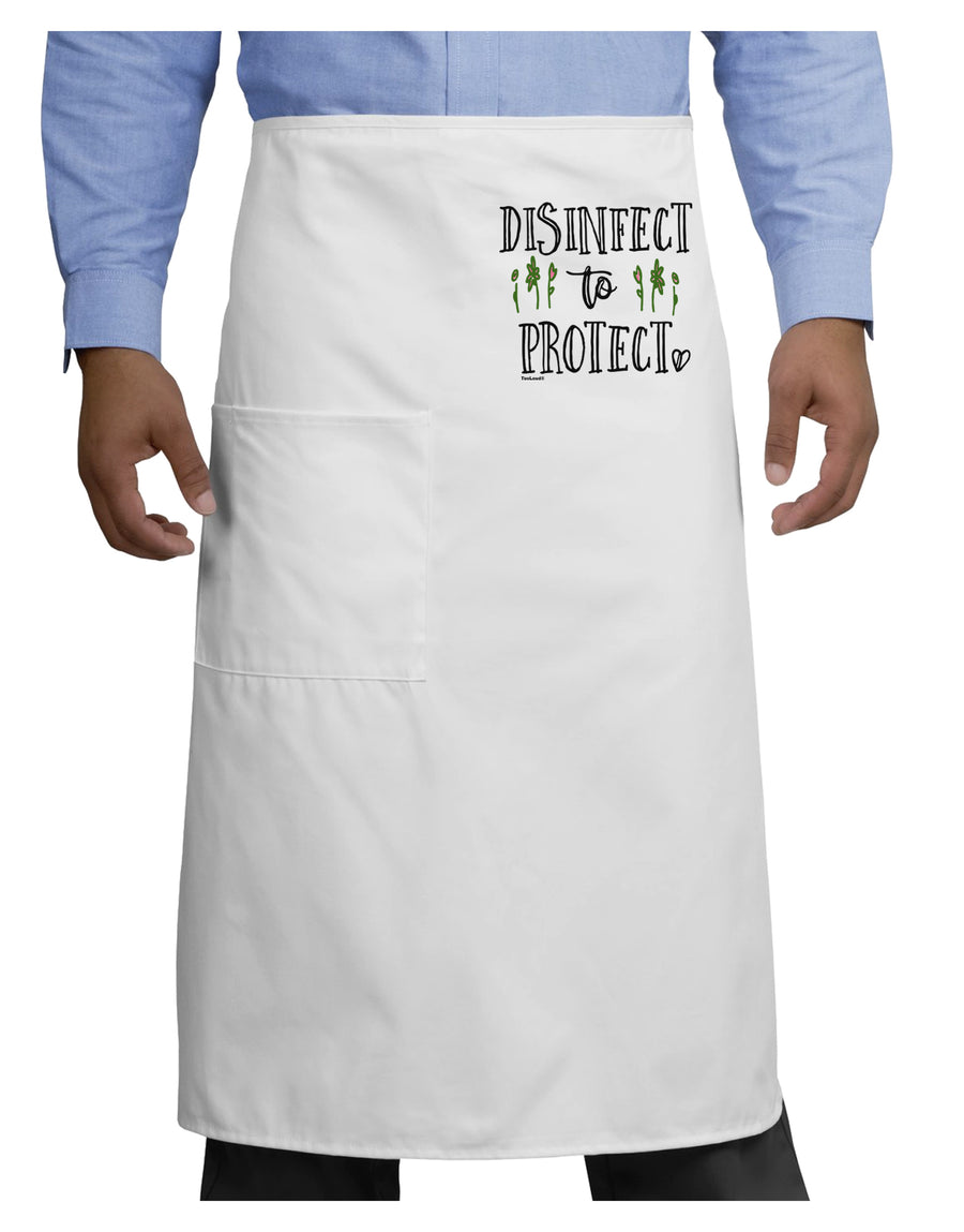 Disinfect to Protect Adult Bistro Apron-Bistro Apron-TooLoud-White-One-Size-Adult-Davson Sales