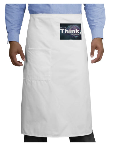 TooLoud What We Think Buddha Adult Bistro Apron-Bistro Apron-TooLoud-White-One-Size-Adult-Davson Sales