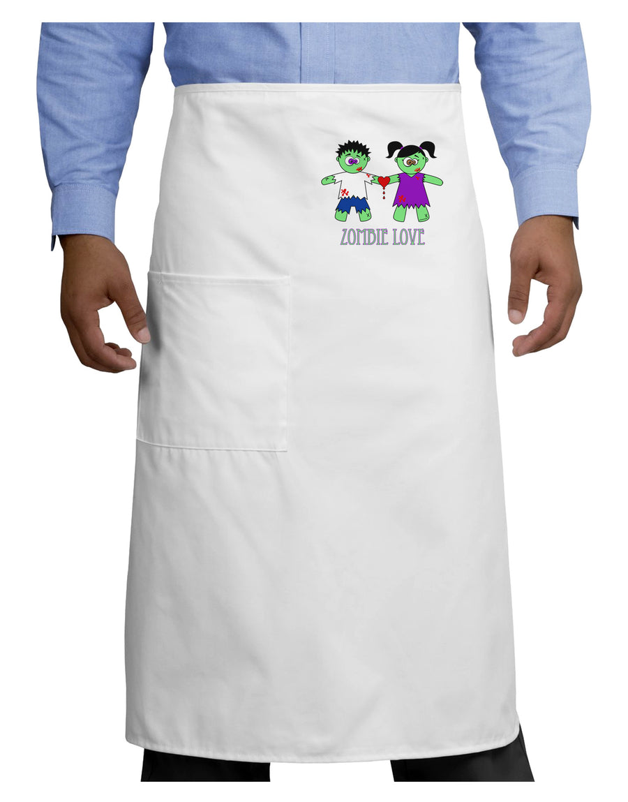 Zombie Love Couple Halloween Adult Bistro Apron-Bistro Apron-TooLoud-White-One-Size-Adult-Davson Sales