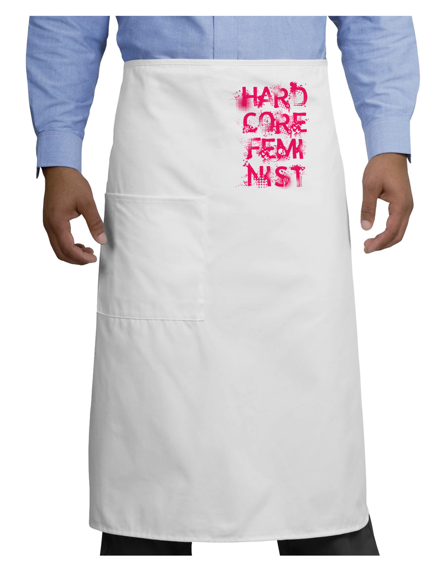 Hardcore Feminist - Pink Adult Bistro Apron-Bistro Apron-TooLoud-White-One-Size-Adult-Davson Sales