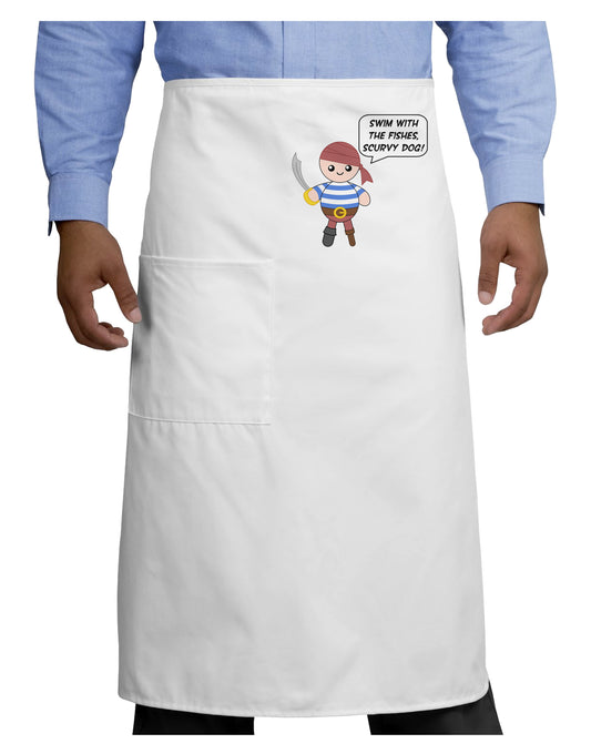 Swim With the Fishes- Petey the Pirate Adult Bistro Apron-Bistro Apron-TooLoud-White-One-Size-Adult-Davson Sales