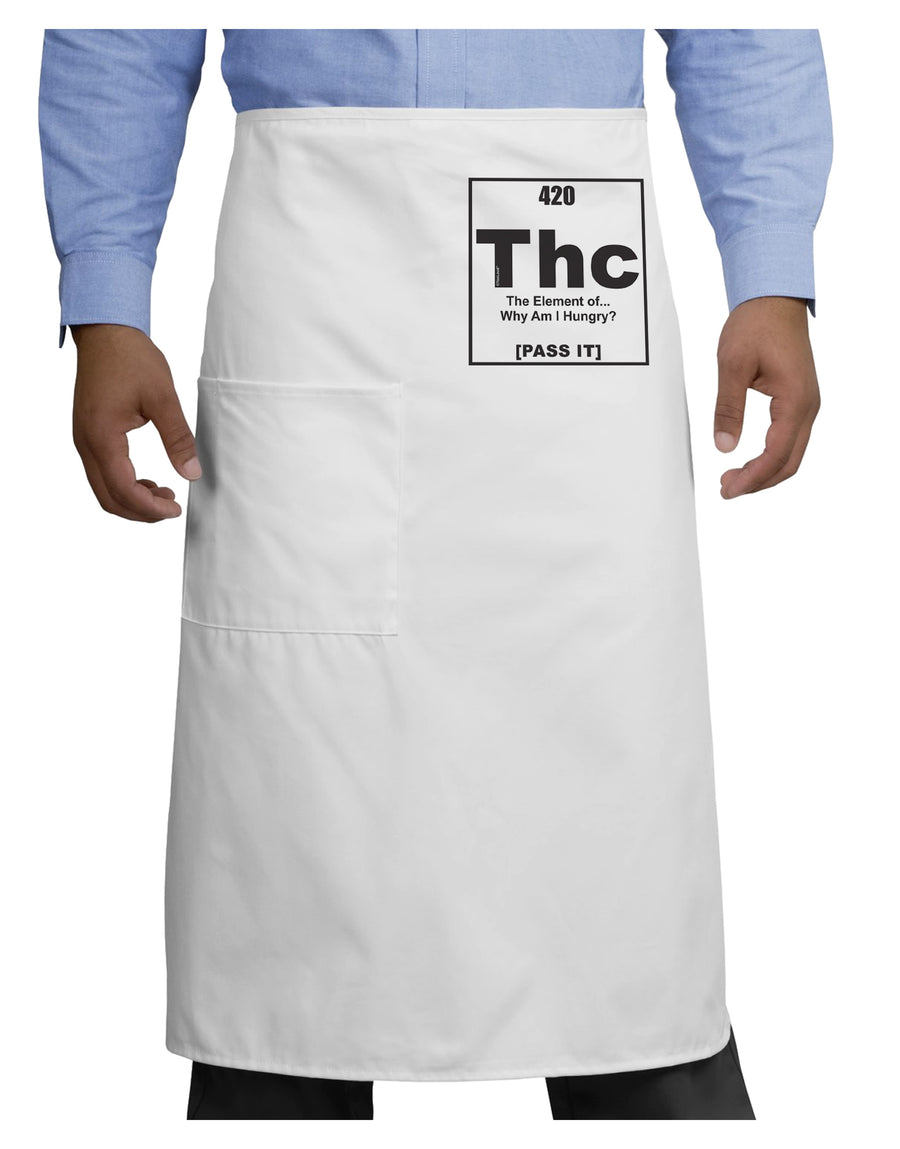 420 Element THC Funny Stoner Adult Bistro Apron by TooLoud-Bistro Apron-TooLoud-White-One-Size-Adult-Davson Sales
