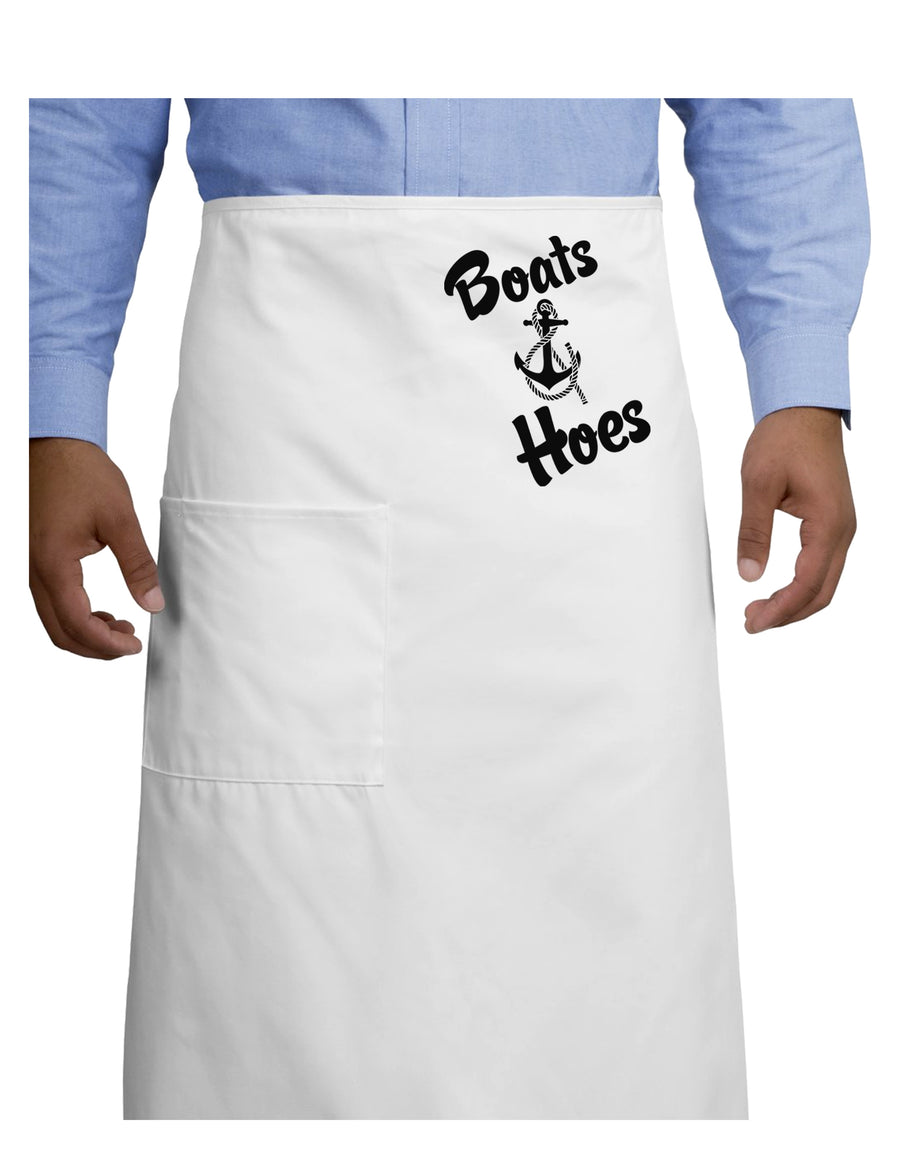 Boats and Hoes Adult Bistro Apron-Bistro Apron-TooLoud-White-One-Size-Adult-Davson Sales