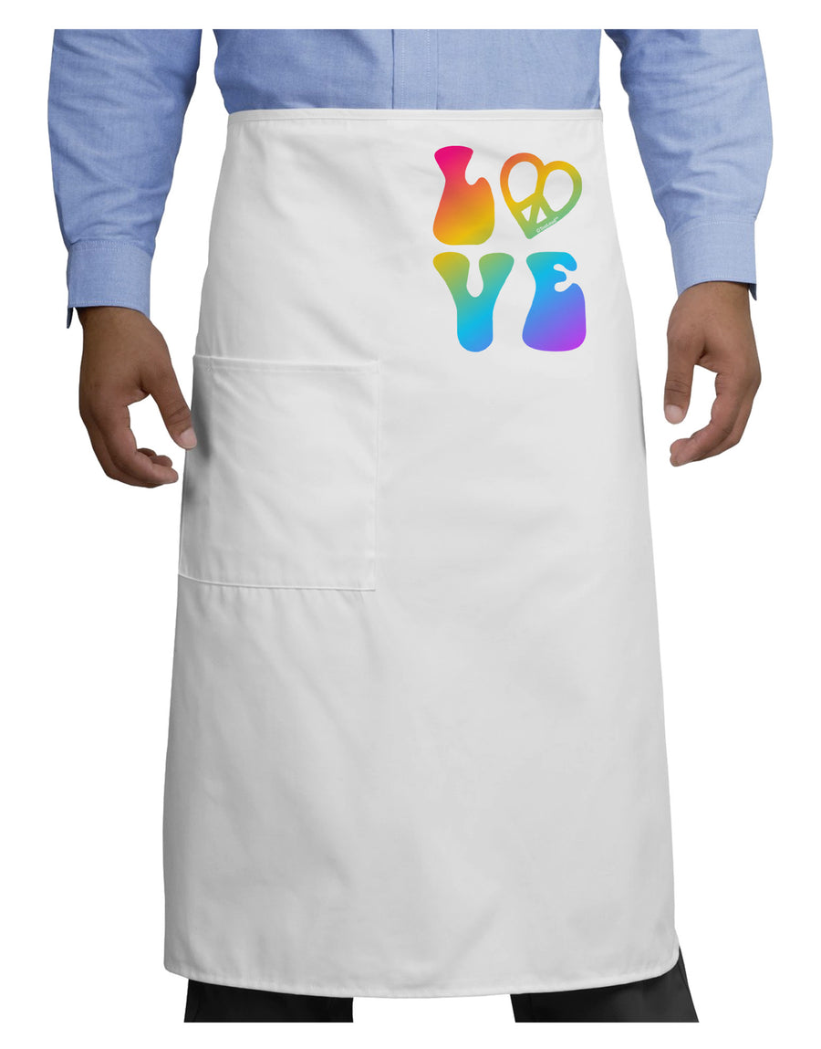 Peace and Love - Peace Heart Love Adult Bistro Apron-Bistro Apron-TooLoud-White-One-Size-Adult-Davson Sales