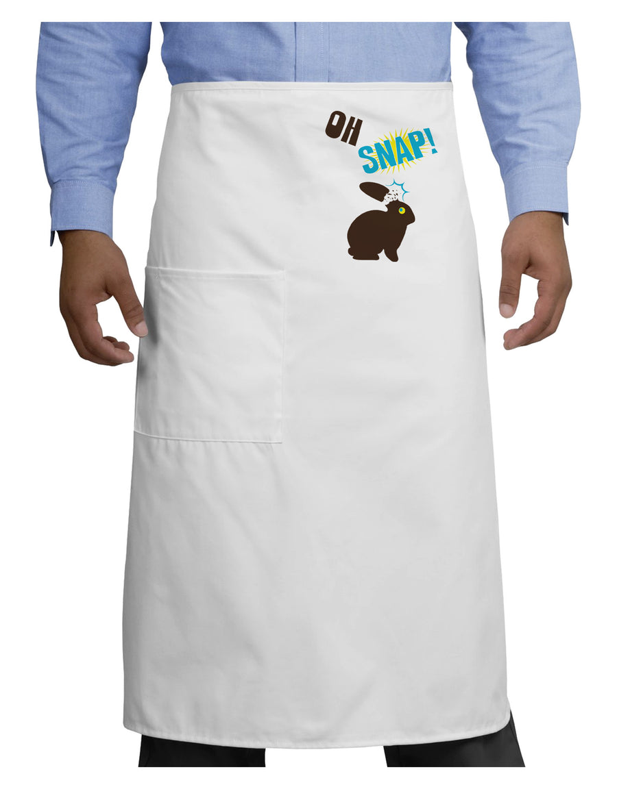 TooLoud Oh Snap Chocolate Easter Bunny Adult Bistro Apron-Bistro Apron-TooLoud-White-One-Size-Adult-Davson Sales