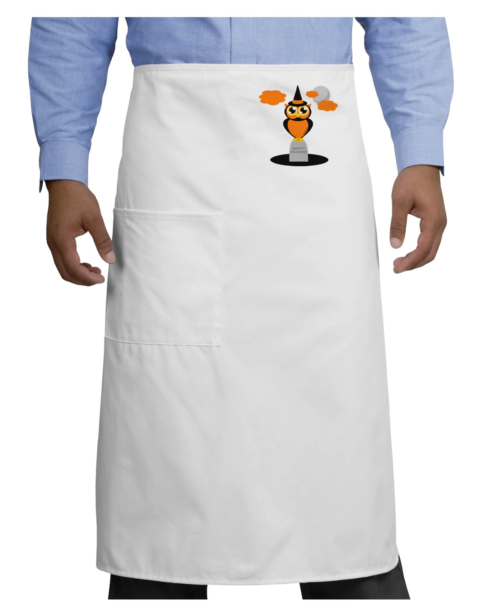 Owl Orange Adult Bistro Apron-Bistro Apron-TooLoud-White-One-Size-Adult-Davson Sales