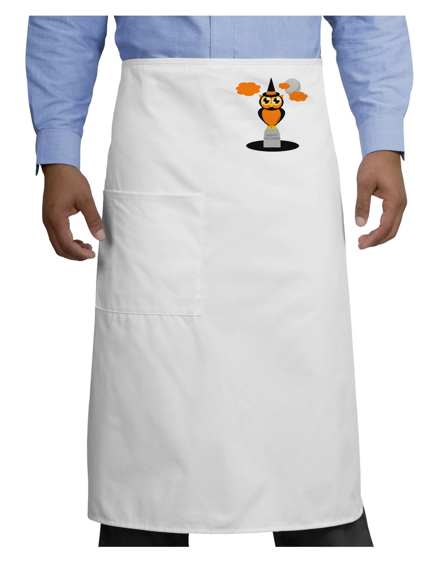 Owl Orange Adult Bistro Apron-Bistro Apron-TooLoud-White-One-Size-Adult-Davson Sales