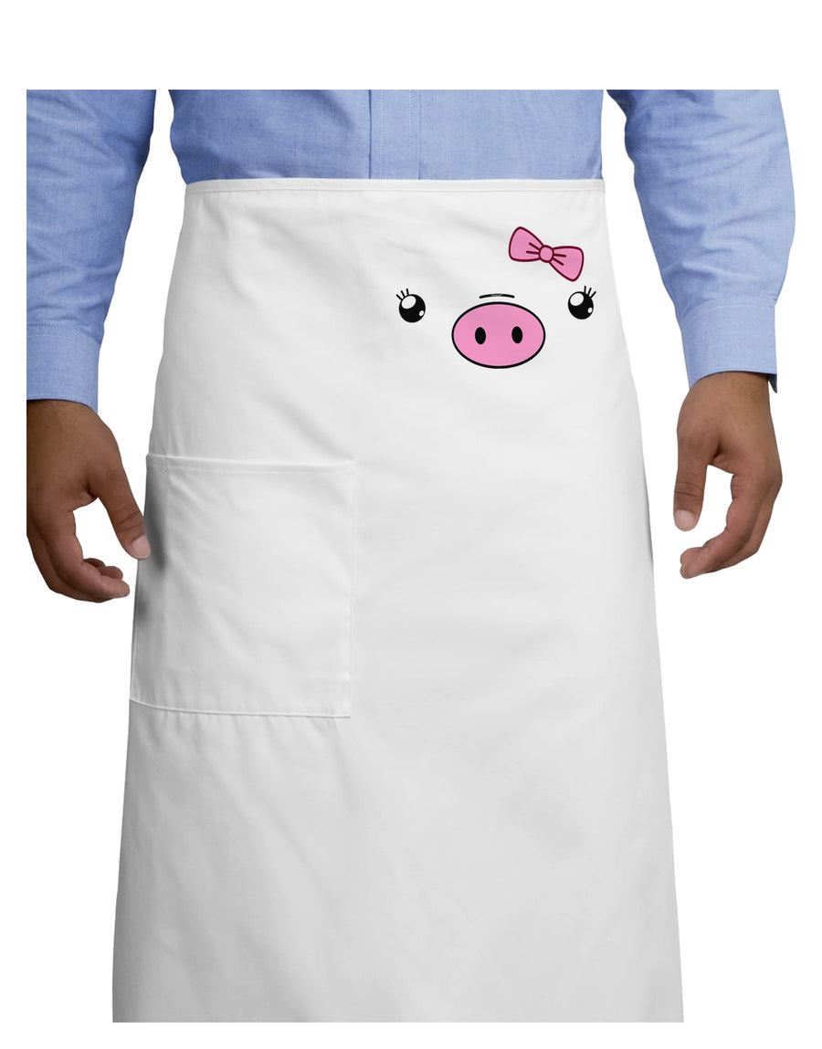 Kyu-T Face - Oinkette Cute Girl Piglet Adult Bistro Apron-Bistro Apron-TooLoud-White-One-Size-Adult-Davson Sales