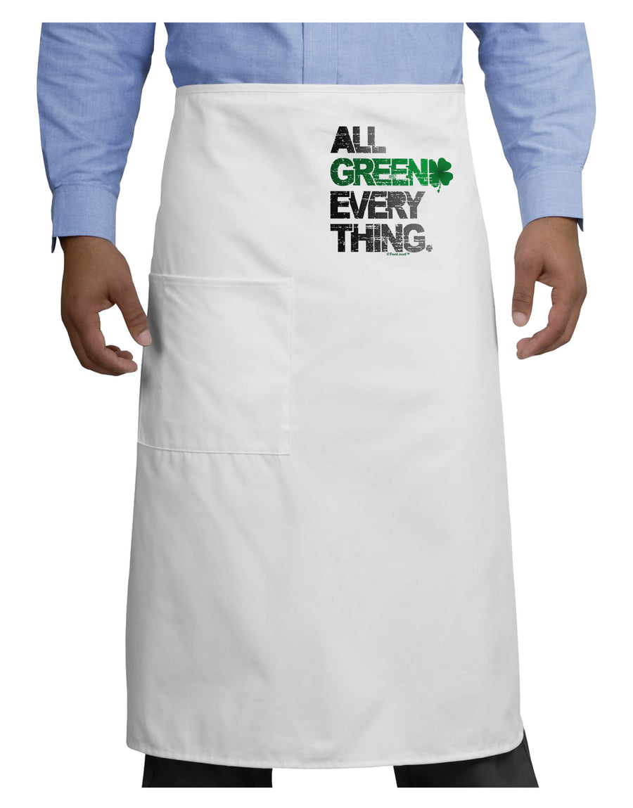 All Green Everything Distressed Adult Bistro Apron-Bistro Apron-TooLoud-White-One-Size-Adult-Davson Sales