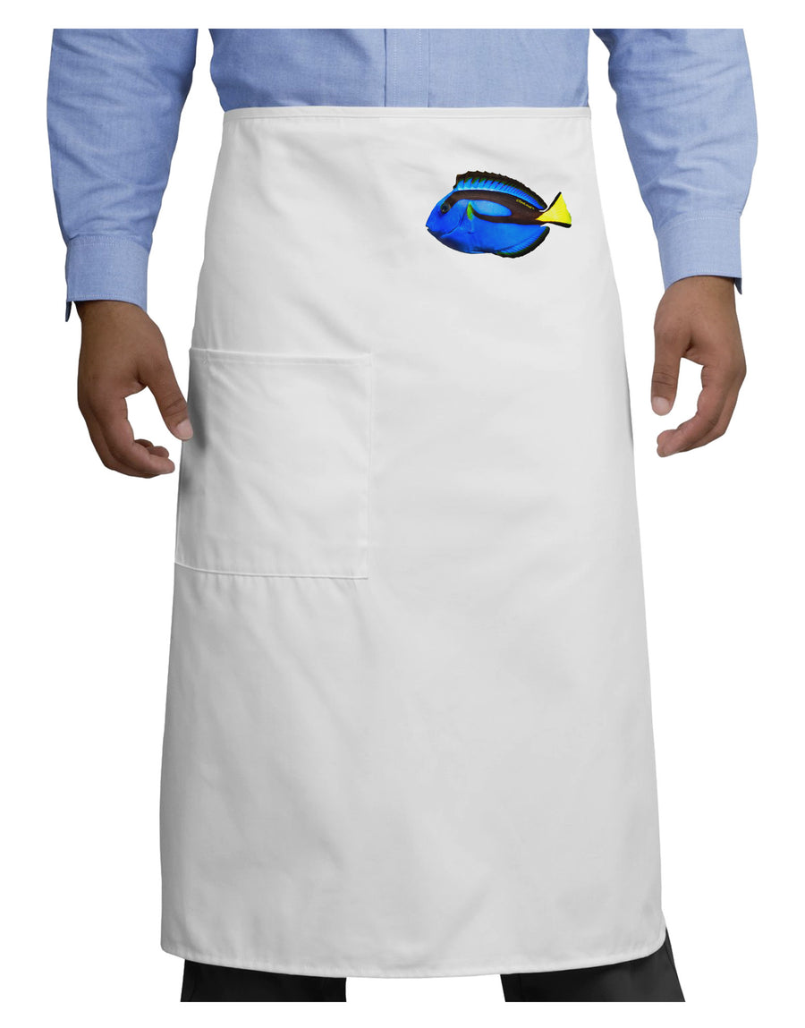 Blue Tang Fish Adult Bistro Apron-Bistro Apron-TooLoud-White-One-Size-Adult-Davson Sales