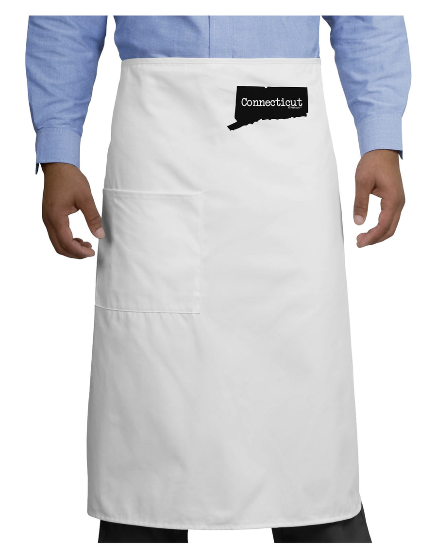 Connecticut - United States Shape Adult Bistro Apron by TooLoud-Bistro Apron-TooLoud-White-One-Size-Adult-Davson Sales