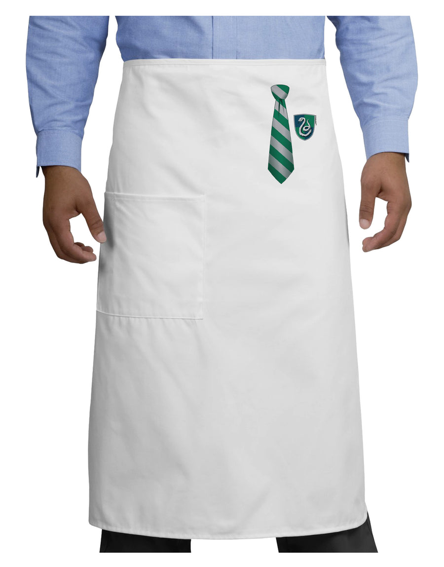 TooLoud Wizard Tie Green and Silver Adult Bistro Apron-Bistro Apron-TooLoud-White-One-Size-Adult-Davson Sales