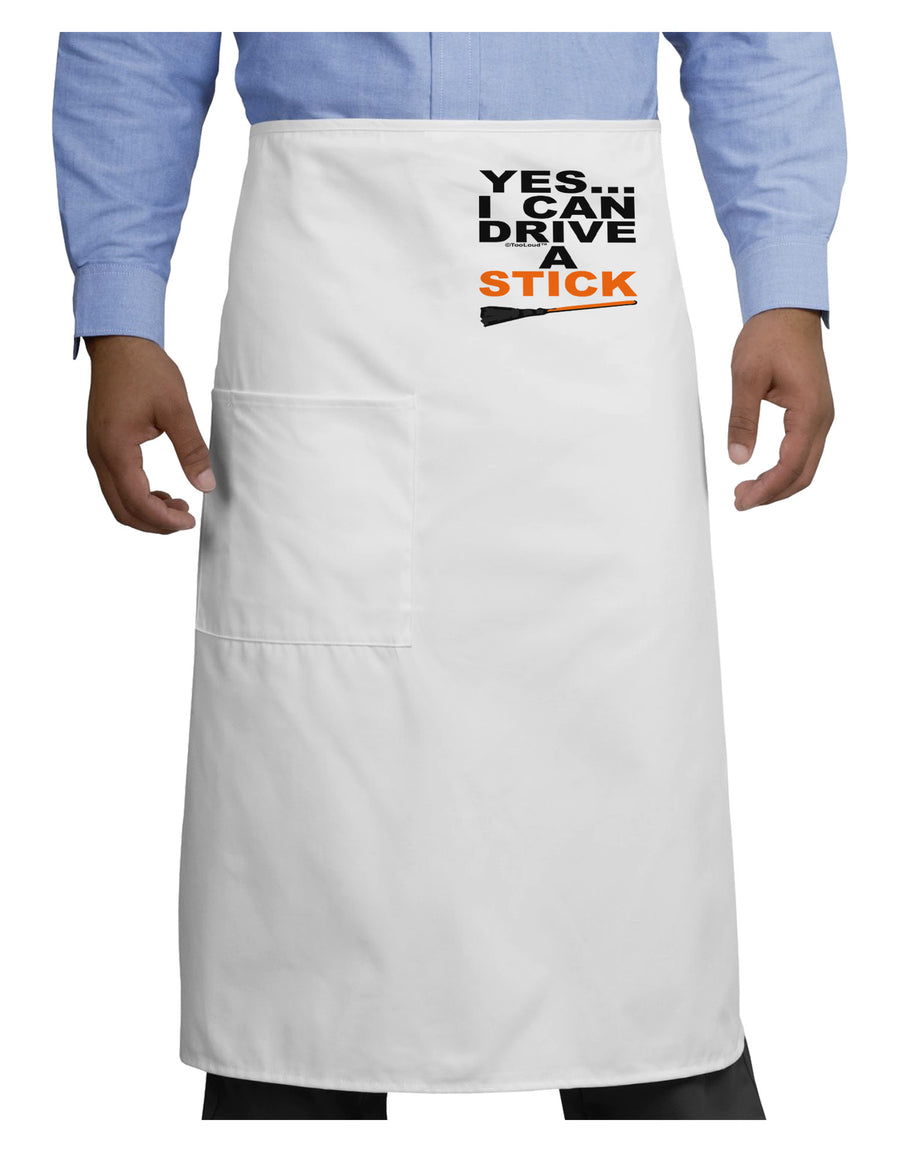 Drive Stick Orange Adult Bistro Apron-Bistro Apron-TooLoud-White-One-Size-Adult-Davson Sales