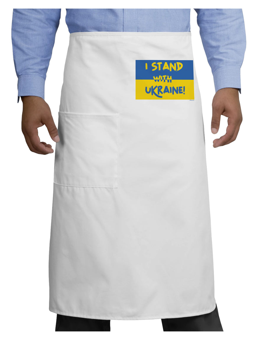 I stand with Ukraine Flag Adult Bistro Apron-Bistro Apron-TooLoud-White-One-Size-Adult-Davson Sales