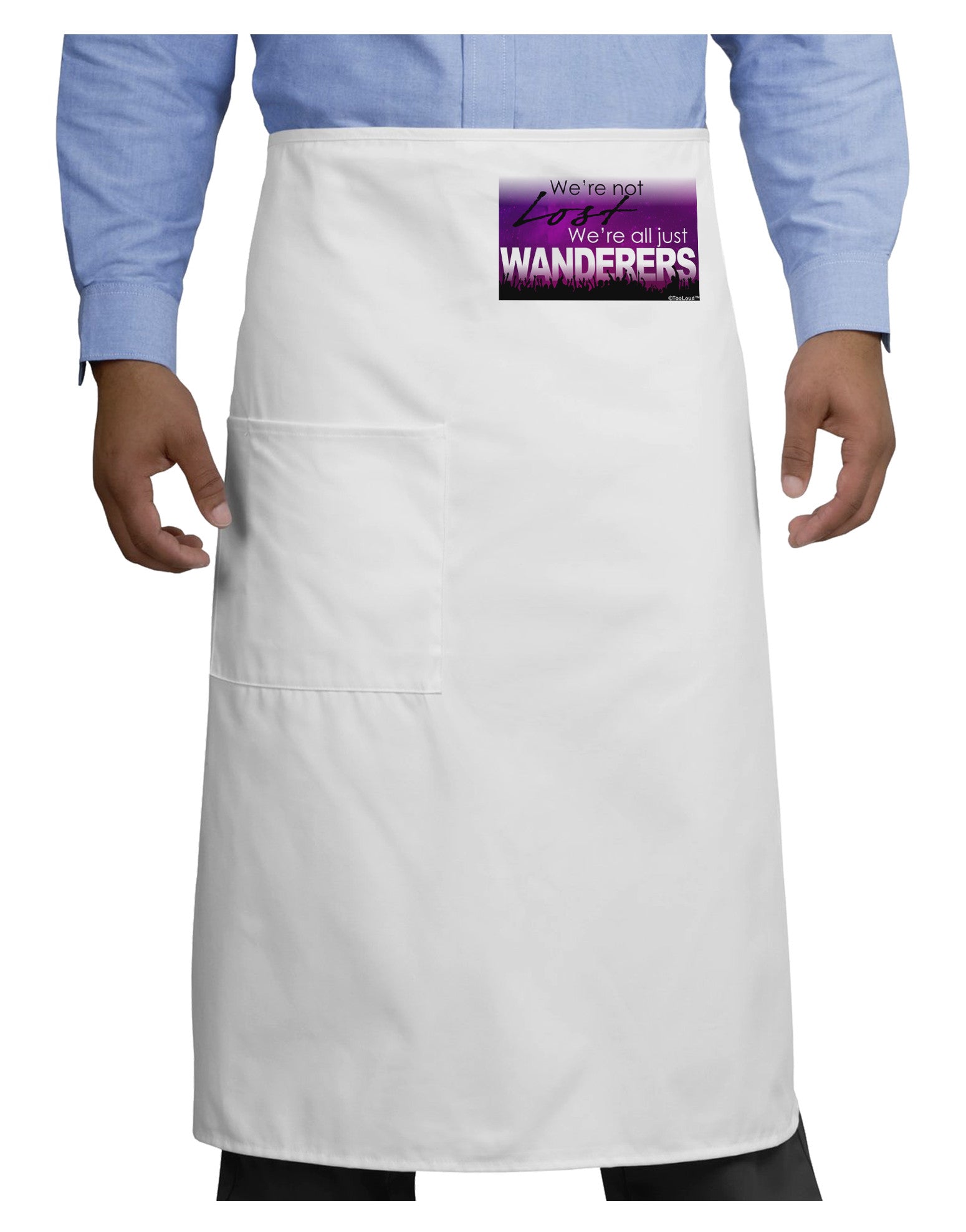 TooLoud We're All Just Wanderers Adult Bistro Apron-Bistro Apron-TooLoud-White-One-Size-Adult-Davson Sales