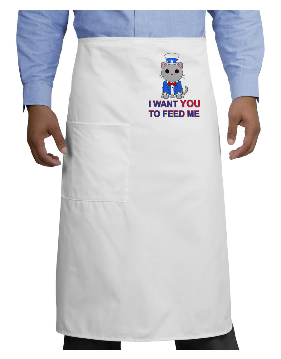 Patriotic Cat I Want You Adult Bistro Apron by TooLoud-Bistro Apron-TooLoud-White-One-Size-Adult-Davson Sales