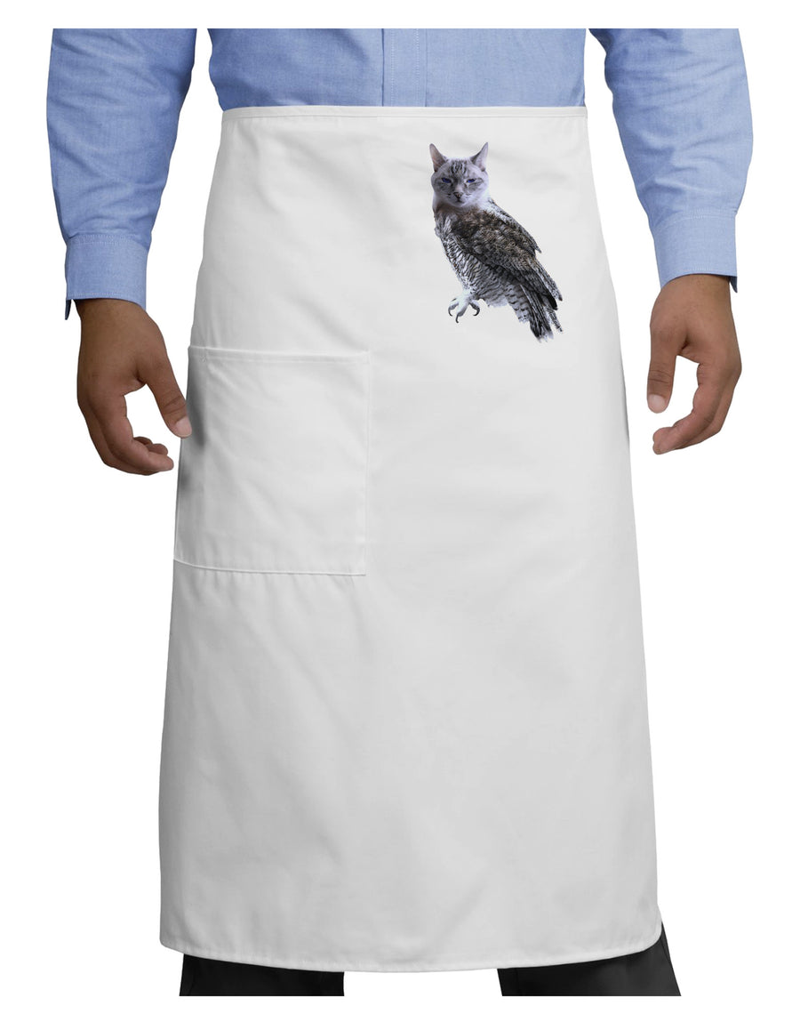 Lucky Cat Owl Adult Bistro Apron-Bistro Apron-TooLoud-White-One-Size-Adult-Davson Sales