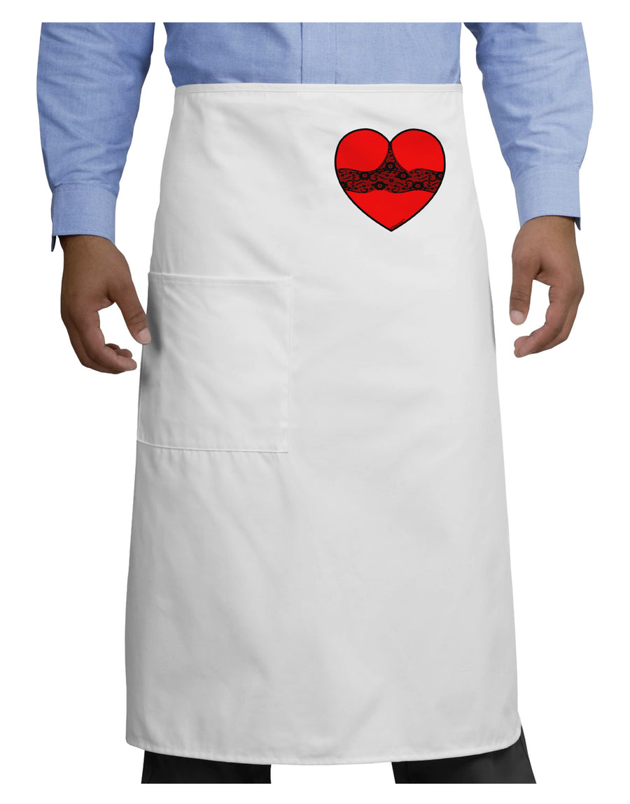 Black Lace Panty Heart Adult Bistro Apron-Bistro Apron-TooLoud-White-One-Size-Adult-Davson Sales