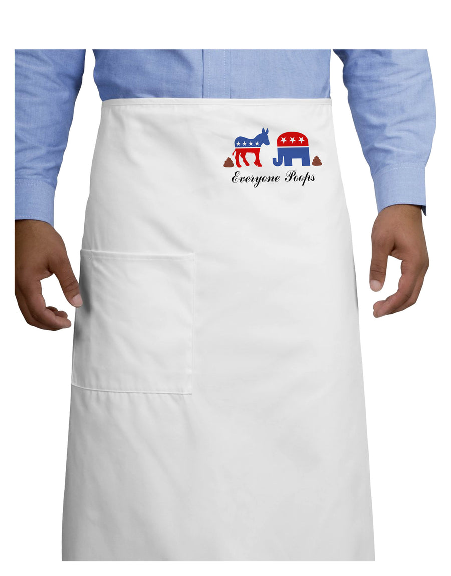 Everyone Poops Donkey Elephant Adult Bistro Apron-Bistro Apron-TooLoud-White-One-Size-Adult-Davson Sales