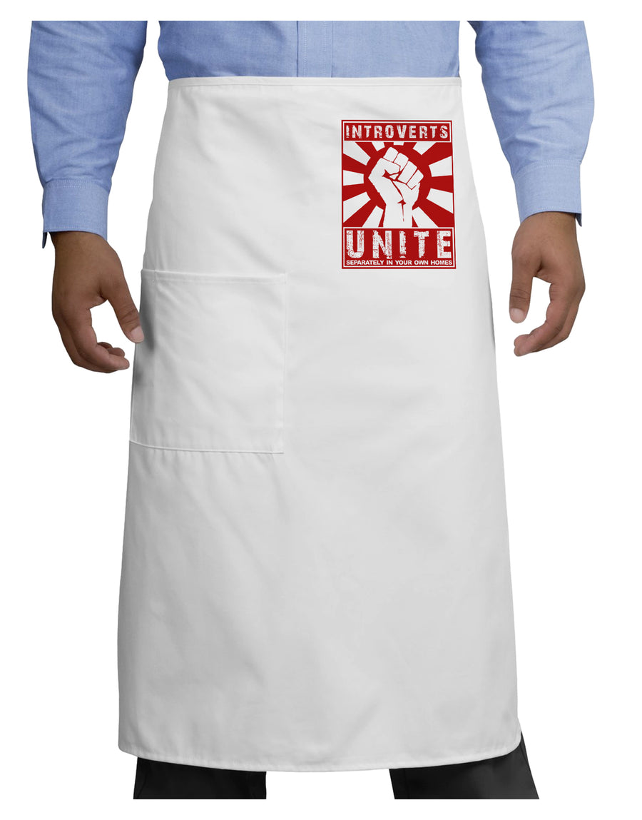 Introverts Unite Funny Adult Bistro Apron by TooLoud-Bib Apron-TooLoud-White-One-Size-Adult-Davson Sales