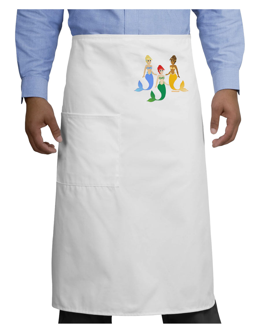 Three Mermaids Adult Bistro Apron-Bistro Apron-TooLoud-White-One-Size-Adult-Davson Sales