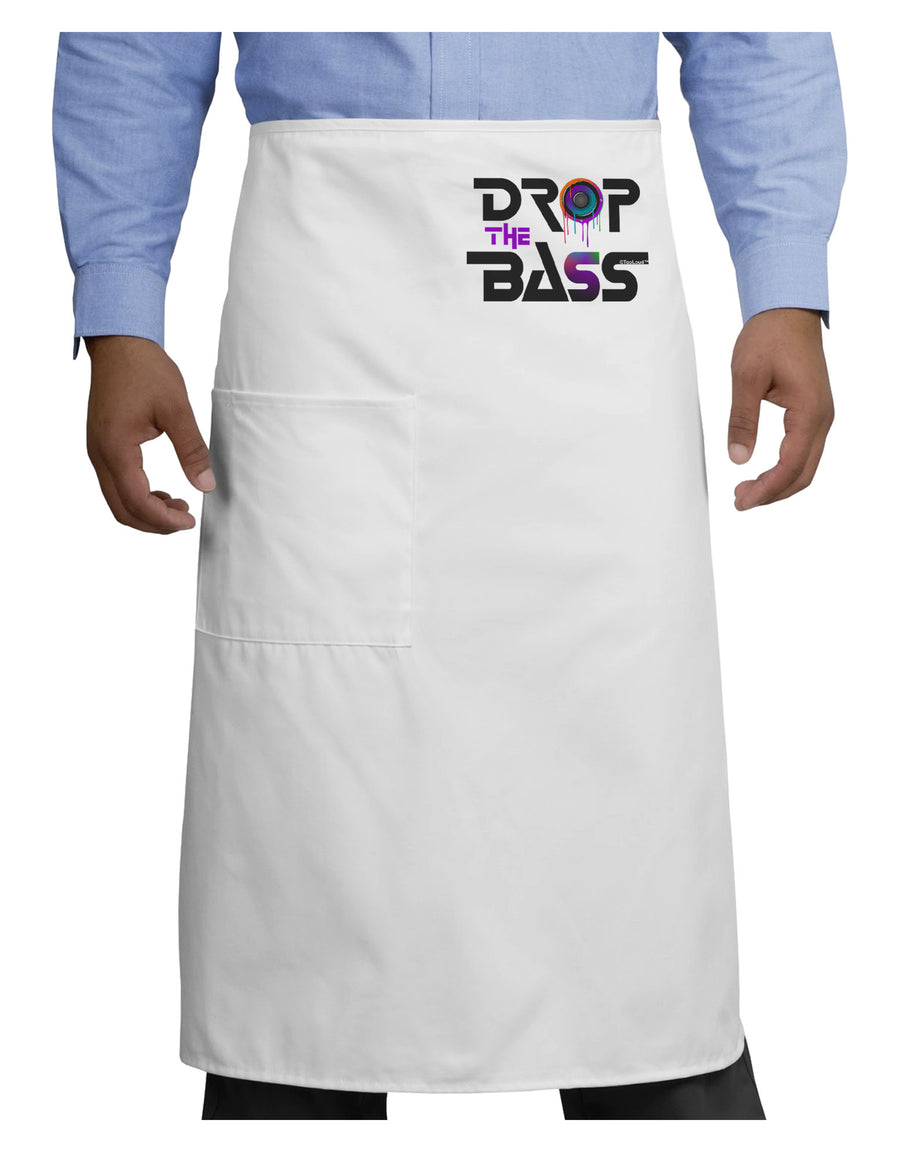 Drop The Bass - Drips Speaker Adult Bistro Apron-Bistro Apron-TooLoud-White-One-Size-Adult-Davson Sales