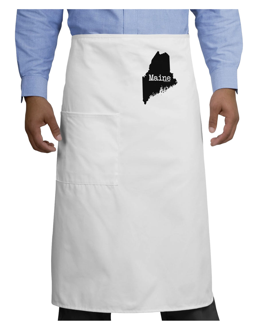 Maine - United States Shape Adult Bistro Apron by TooLoud-Bib Apron-TooLoud-White-One-Size-Adult-Davson Sales
