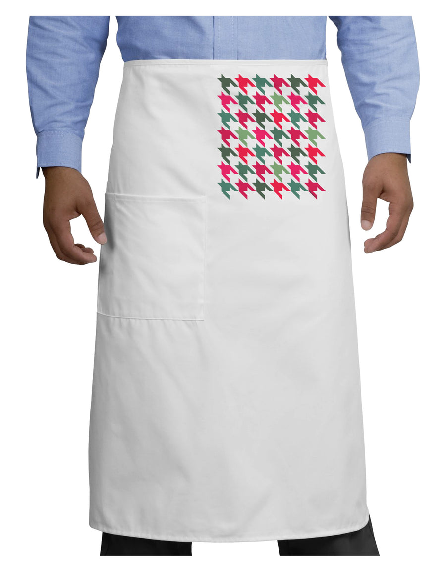 Christmas Red and Green Houndstooth Adult Bistro Apron-Bistro Apron-TooLoud-White-One-Size-Adult-Davson Sales