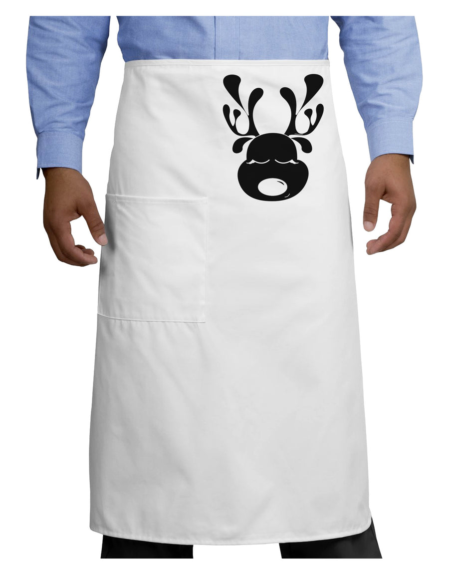 Cute Black Reindeer Face Christmas Adult Bistro Apron-Bistro Apron-TooLoud-White-One-Size-Adult-Davson Sales