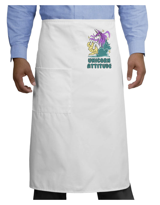 Unicorn Attitude Adult Bistro Apron-Bistro Apron-TooLoud-White-One-Size-Adult-Davson Sales