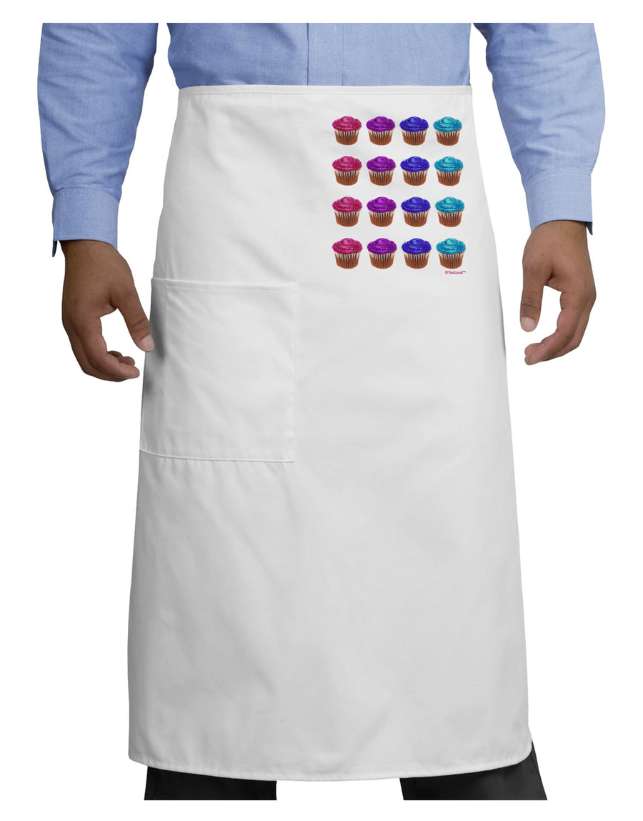 Colorful Cupcake Pattern Adult Bistro Apron by TooLoud-Bistro Apron-TooLoud-White-One-Size-Adult-Davson Sales